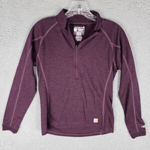 Carhartt Size Small 4-6 Force Midweight Wool Blend Base Layer 1/4 Zip Pullover